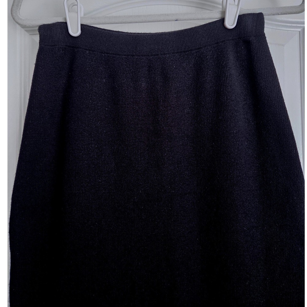 Jenni Kayne Ludlow Skirt Black Cotton Cashmere Knit Maxi‎ Column Skirt Size M - Picture 3 of 8
